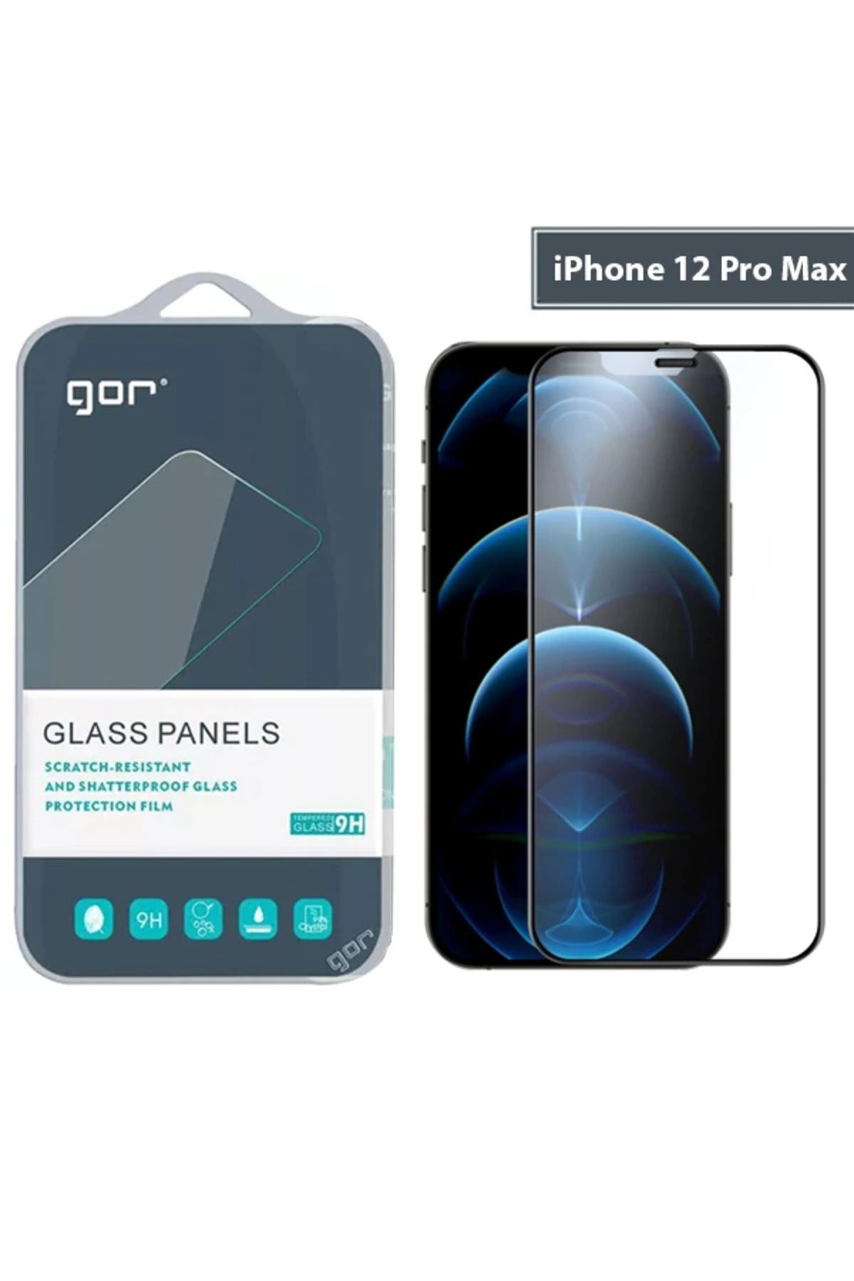 Marsilyan GOR iPhone 12 Pro Max 9D Hardening Tempered Full Cam Ekran Koruyucu-(5775) - MCT6150-8925