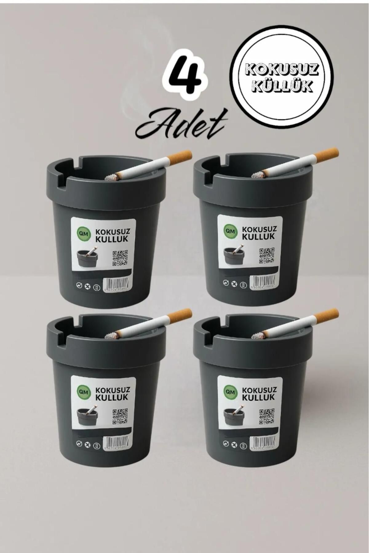 ZeDesign 4 Adet Kokusuz Küllük - Oto Küllük - Balkon Küllüğü - Ofis Küllüğü Plastik Küllük