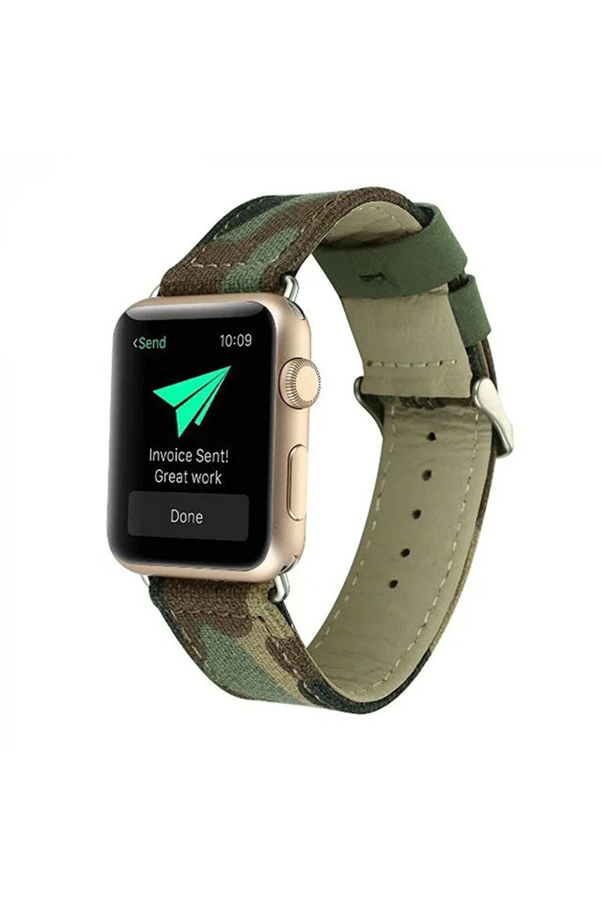 demila Ally Apple Watch 7-8 45mm 6-5-4 44mm Canvas Dokuma Kamuflaj Kayış Kordon 3-2-1 42m - MLA9309-8904