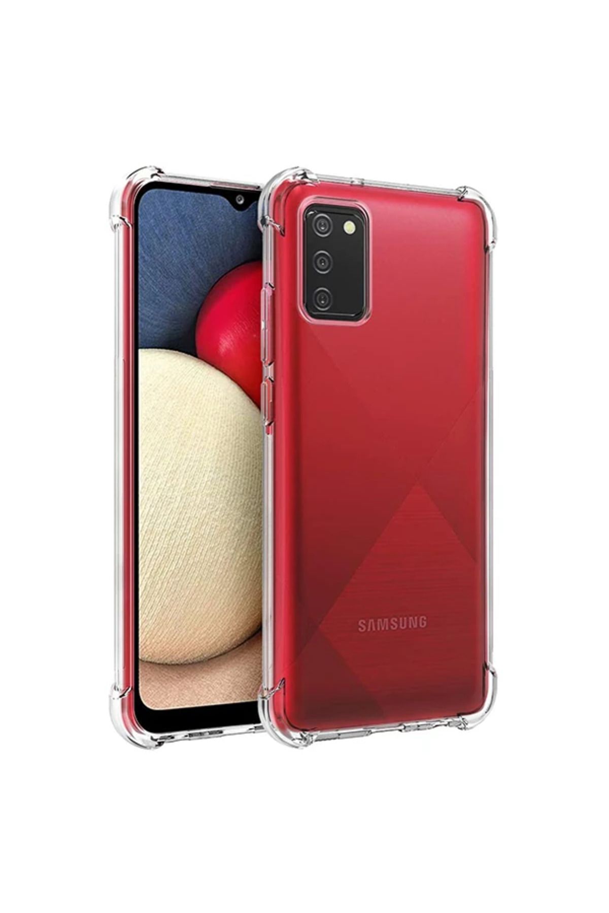 Marsilyan SM Galaxy A02S - M02S Anti-Drop Shockproof Darbe Emici Silikon Kılıf-(5775) - MCT2532-1935