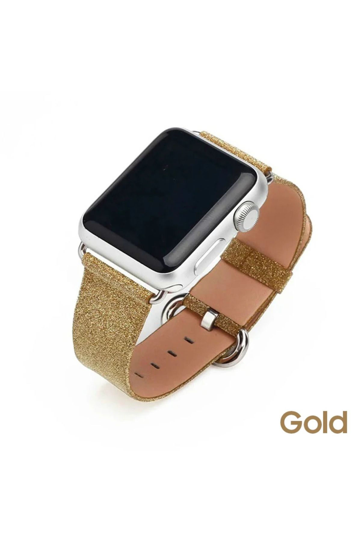 Marsilyan Ally Apple Watch 7-8 45mm 6-5-4 44mm Kordon Kayış Deri İnce Sim İşlemeli 3-2-1 - MCT7453-3860