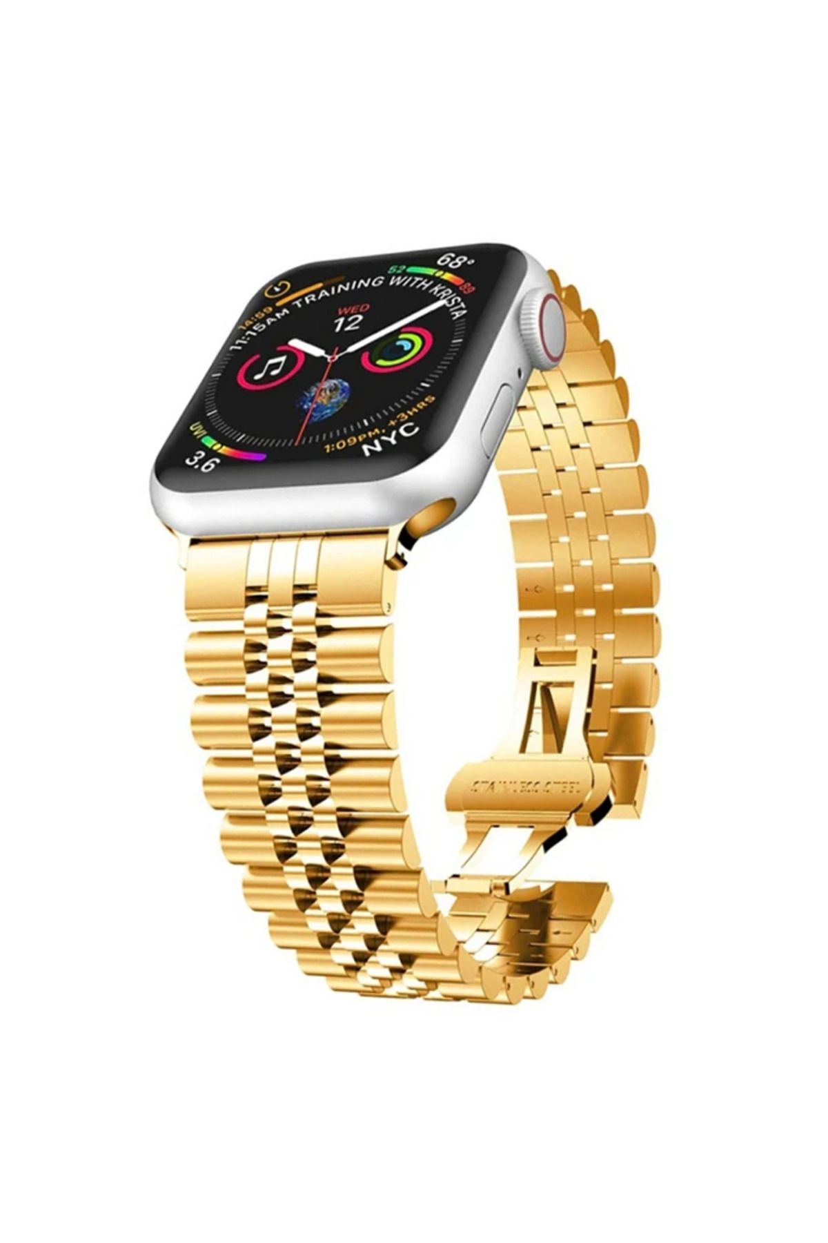 Marsilyan Ally Apple Watch 7-8 45mm 6-5-4 44mm Watch Ultra 49mm Kayış Kordon Paslanmaz Çeli - MCT7056-1318
