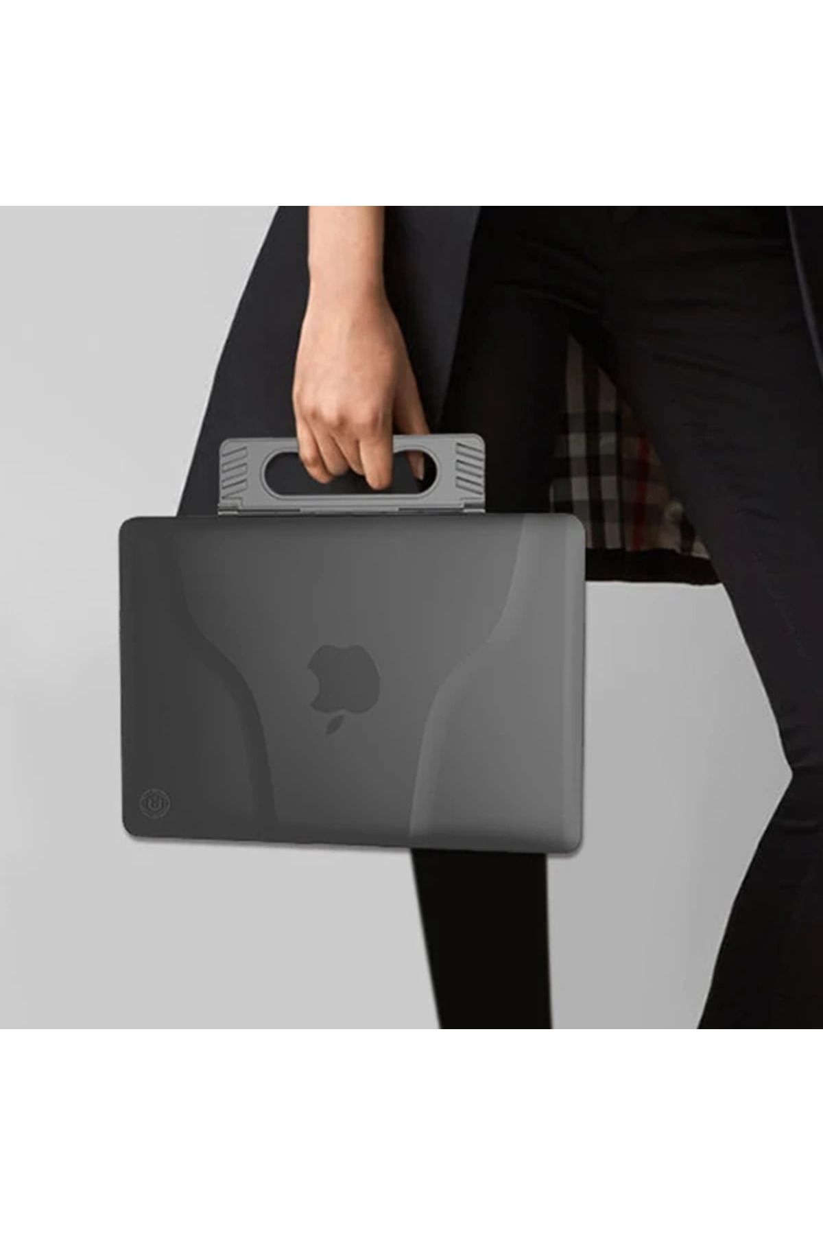 Marsilyan Ally Macbook Air 13 2018 A1932 Portatif Alt Üst Kılıf+çanta-(5775) - MCT1236-8160