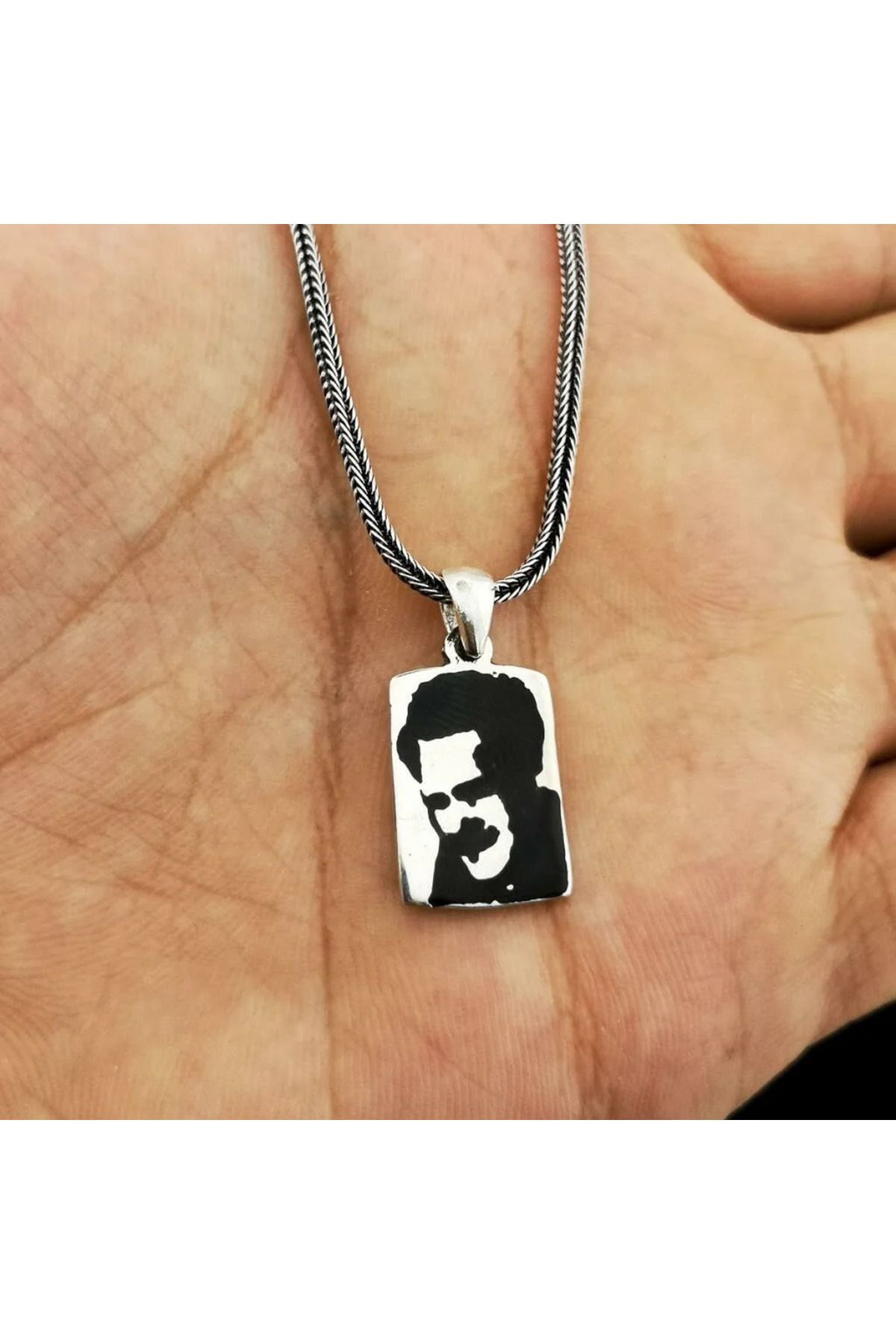 shop Nazım Hikmet 925 Ayar Gümüş Erkek Kolye