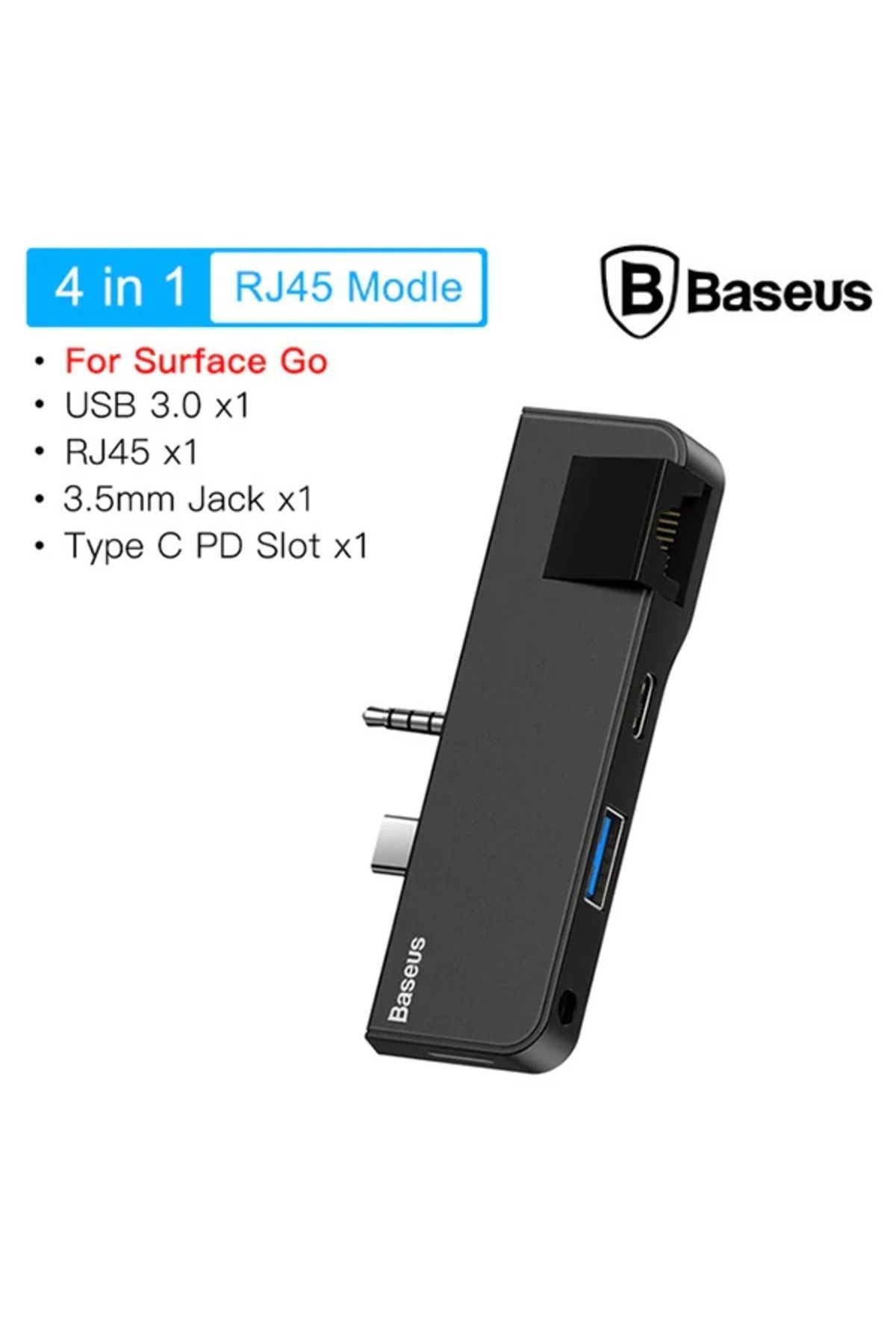 mudikonsept Multifunctional HUB Surface Go(Type-C+Audio to RJ45+USB3.0+Type-C(data)+Audio)-(5775 - MDE7555-2799