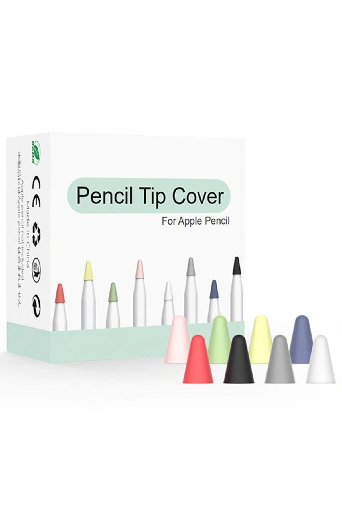 Marsilyan Ally Apple Pencil İçin 8 Karışık Renk Sessiz Silikon Uç-(5775) - MCT1896-3760