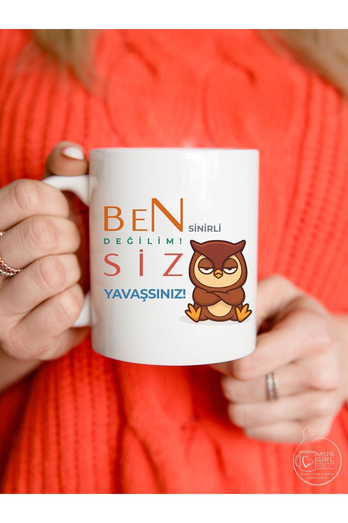 kuphane Kime Ne Yaptıysam Hakettiğinden Baskılı Esprili Baykuşlu Kupa