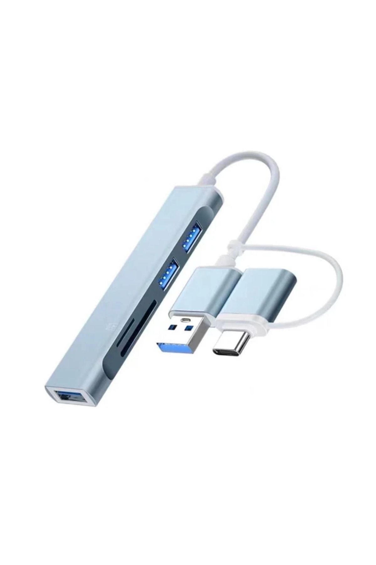 Marsilyan ALLY A-807 5in1 Type-C + USB Girişli USB 3.0 Çoğaltıcı Hub Adaptör-(5775) - MCT3994-1554