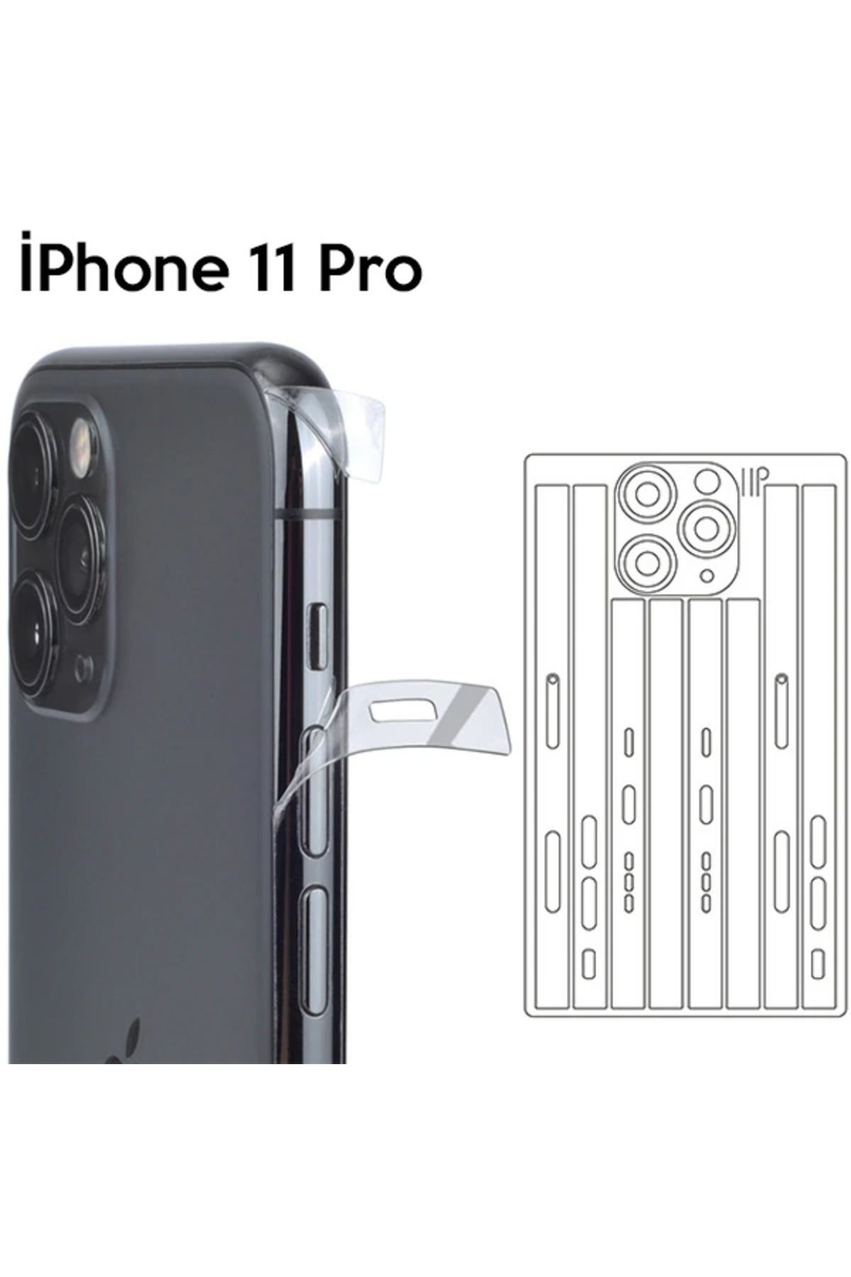 Marsilyan İPhone 11 Pro 5.8 Hidrojel Hayalet Yan Alt Üst Kamera Kaplama Film-(5775) - MCT2943-5622