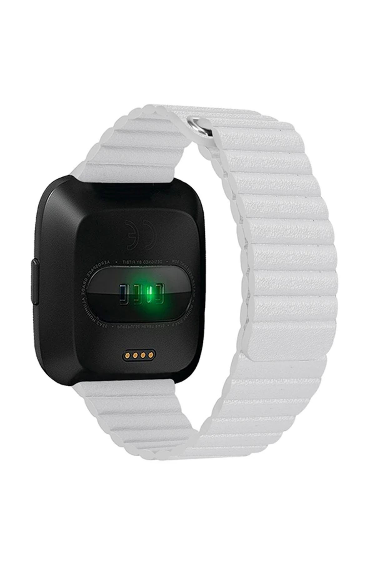 demila Fitbit Versa Akıllı Saat Kayış Deri Loop Kayış Kordon-(5775) - MLA9294-7971