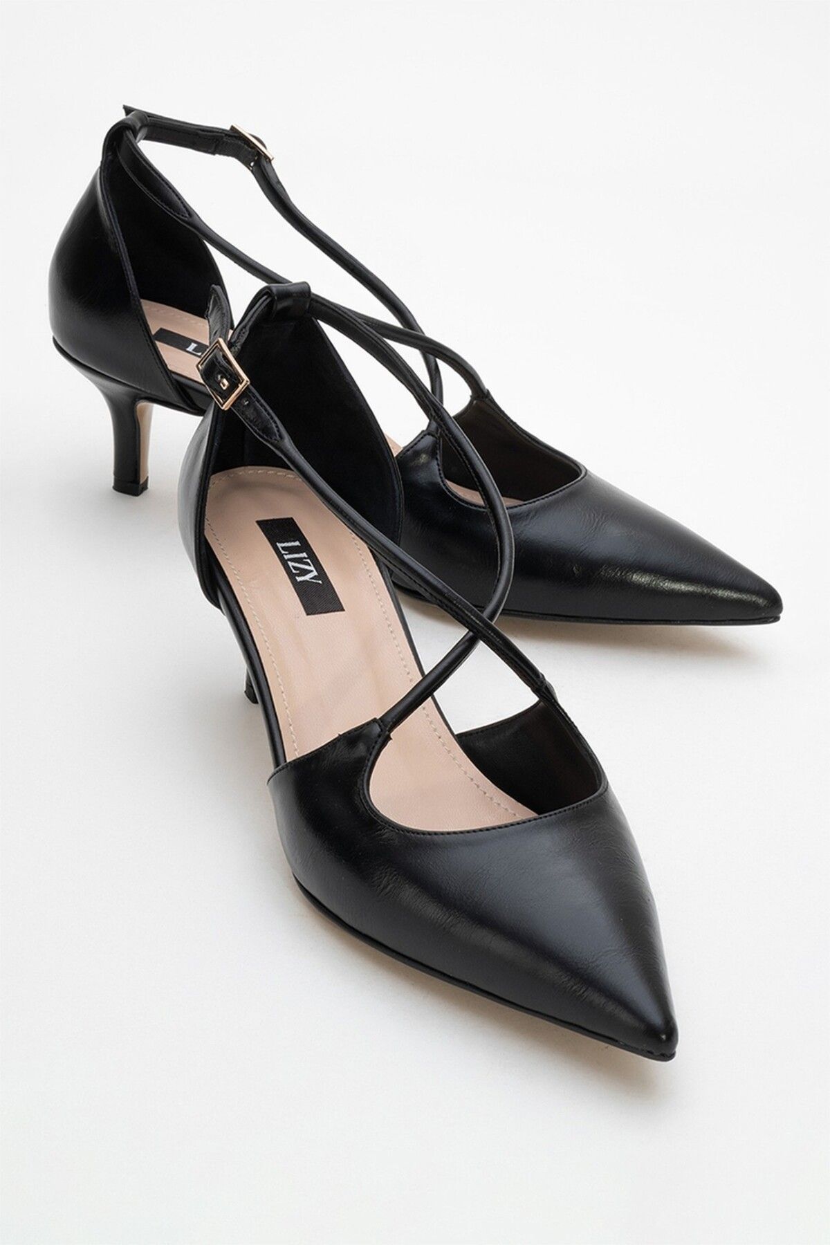 Lizy Shoes Çapraz Bantlı Topuklu Ayakkabı