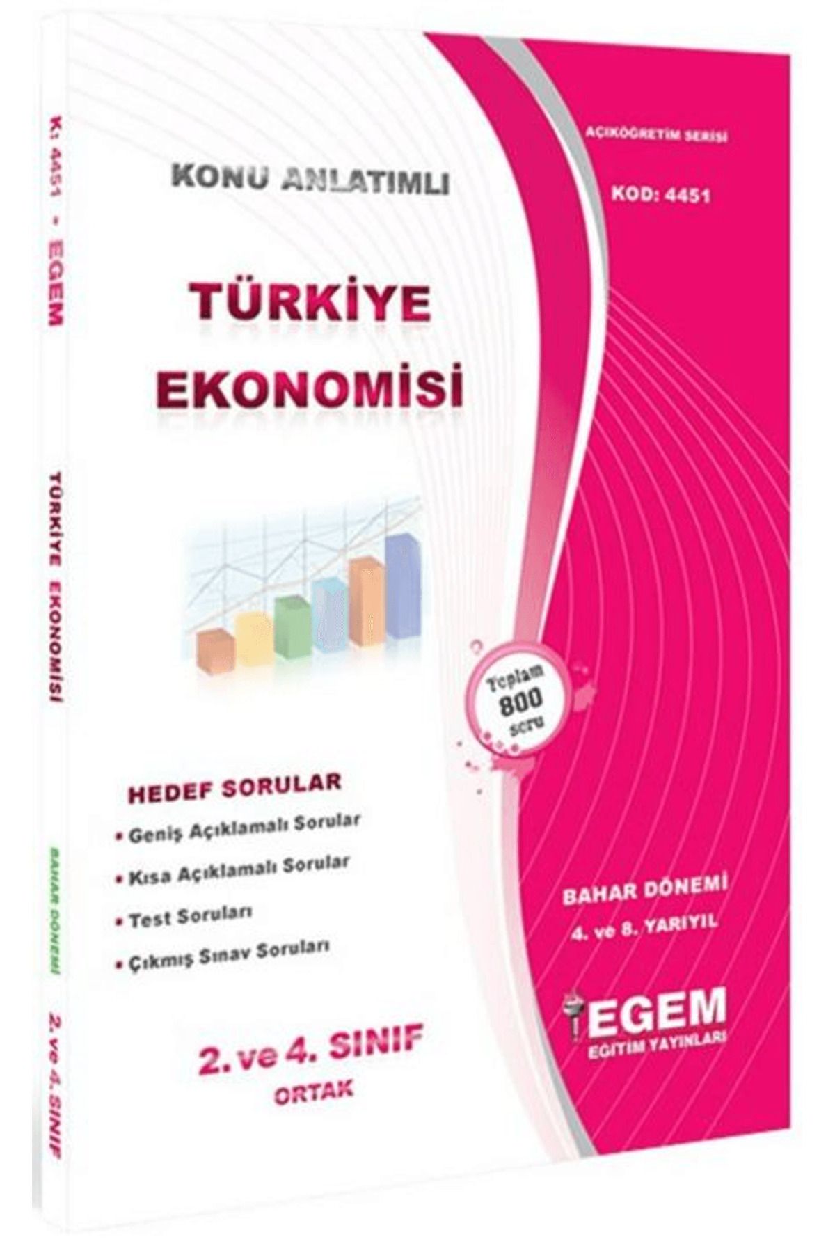 Egem Eğitim Yayınları 2. ve 4. Sınıf 4. ve 8. Yarıyıl Konu Anlatımlı Türkiye Ekonomisi - Kod 4451