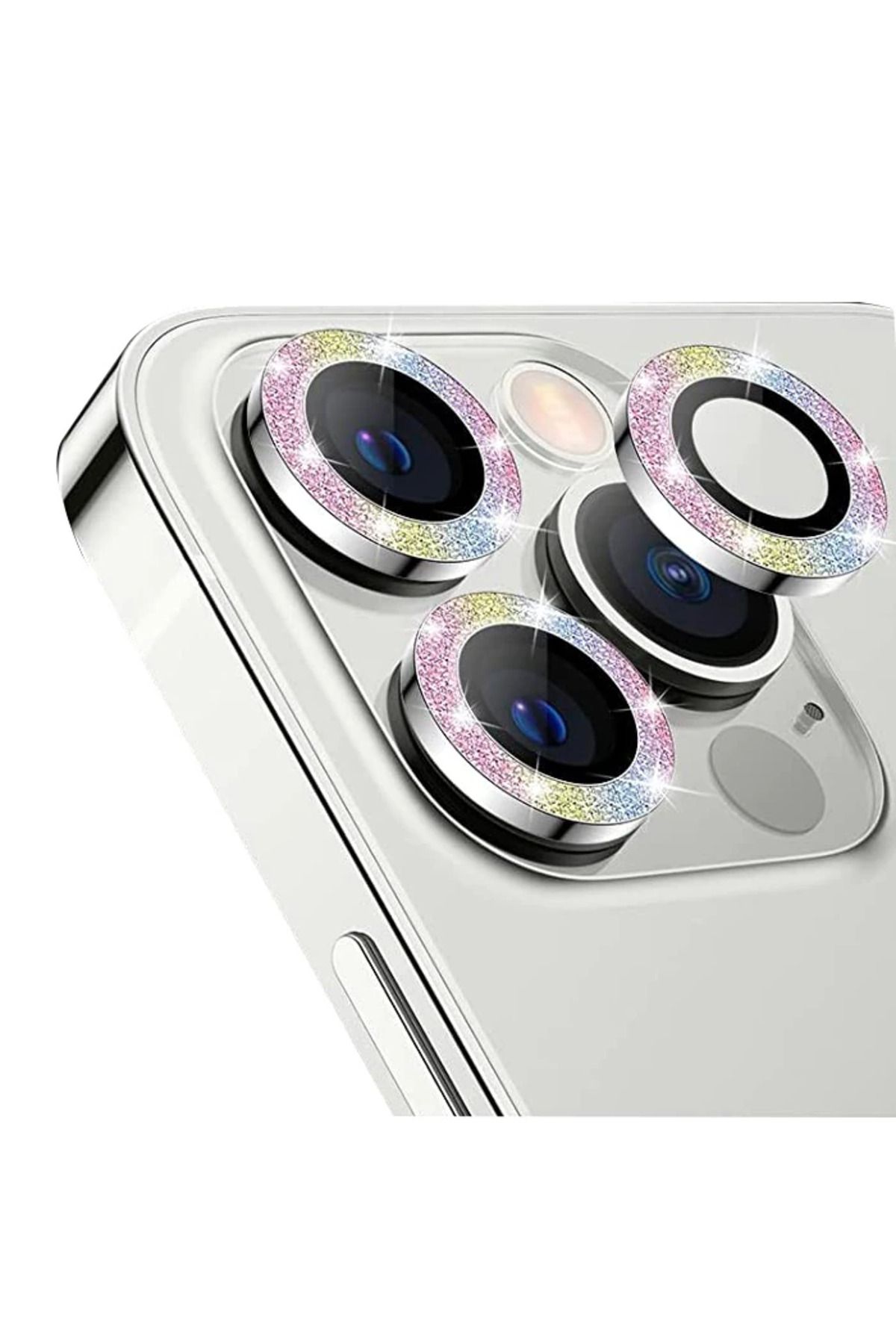 mudikonsept ALLY İphone 12 Pro Max 3D Metal Çerçeveli Kamera Lens Koruyucu-(5775) - MDE3590-9271