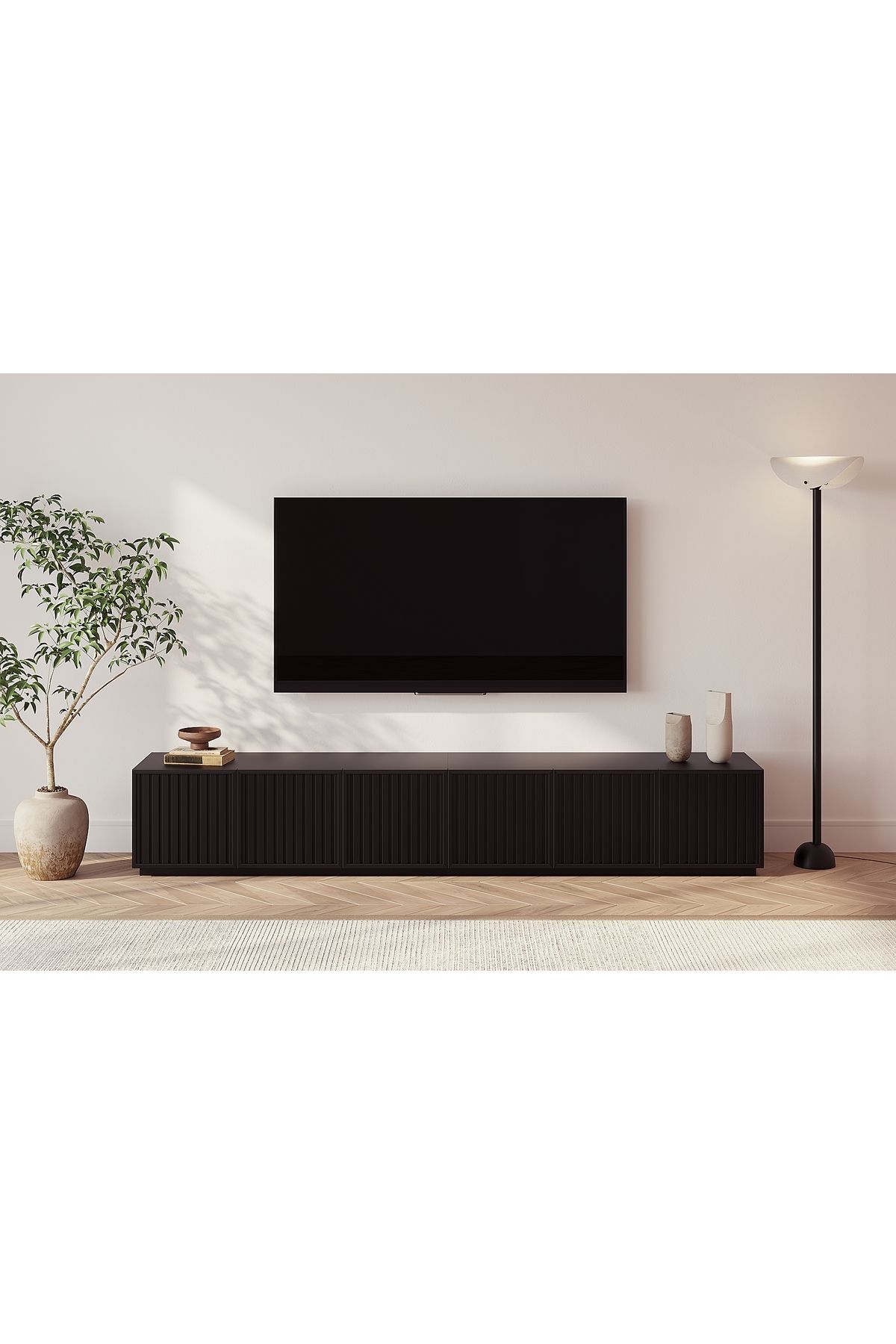 DUHO Vol Tv Ünitesi - Siyah - 220 Cm