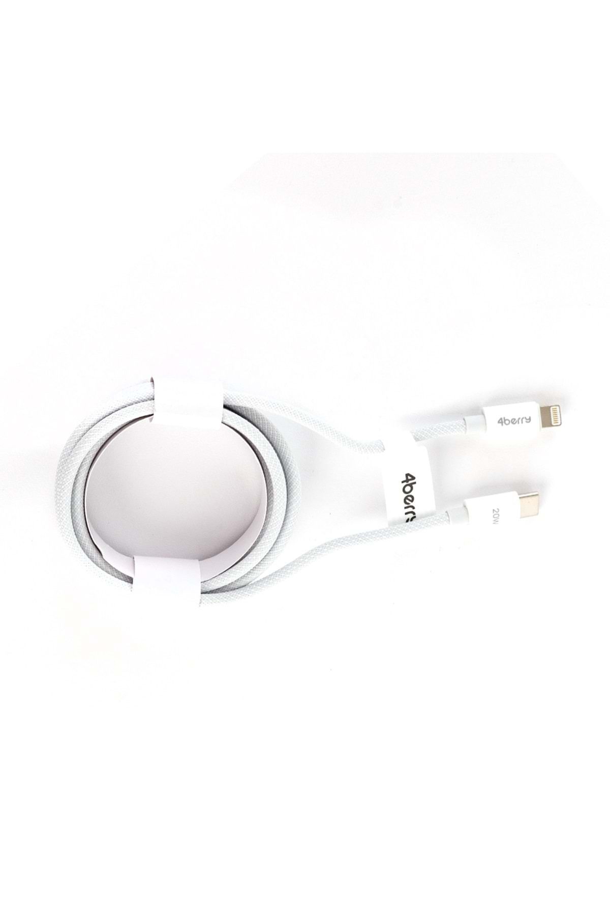 4Berry ECO CL FAST CHARGE ÖRGÜLÜ 20W (C TO L 1.2M)BEYAZ