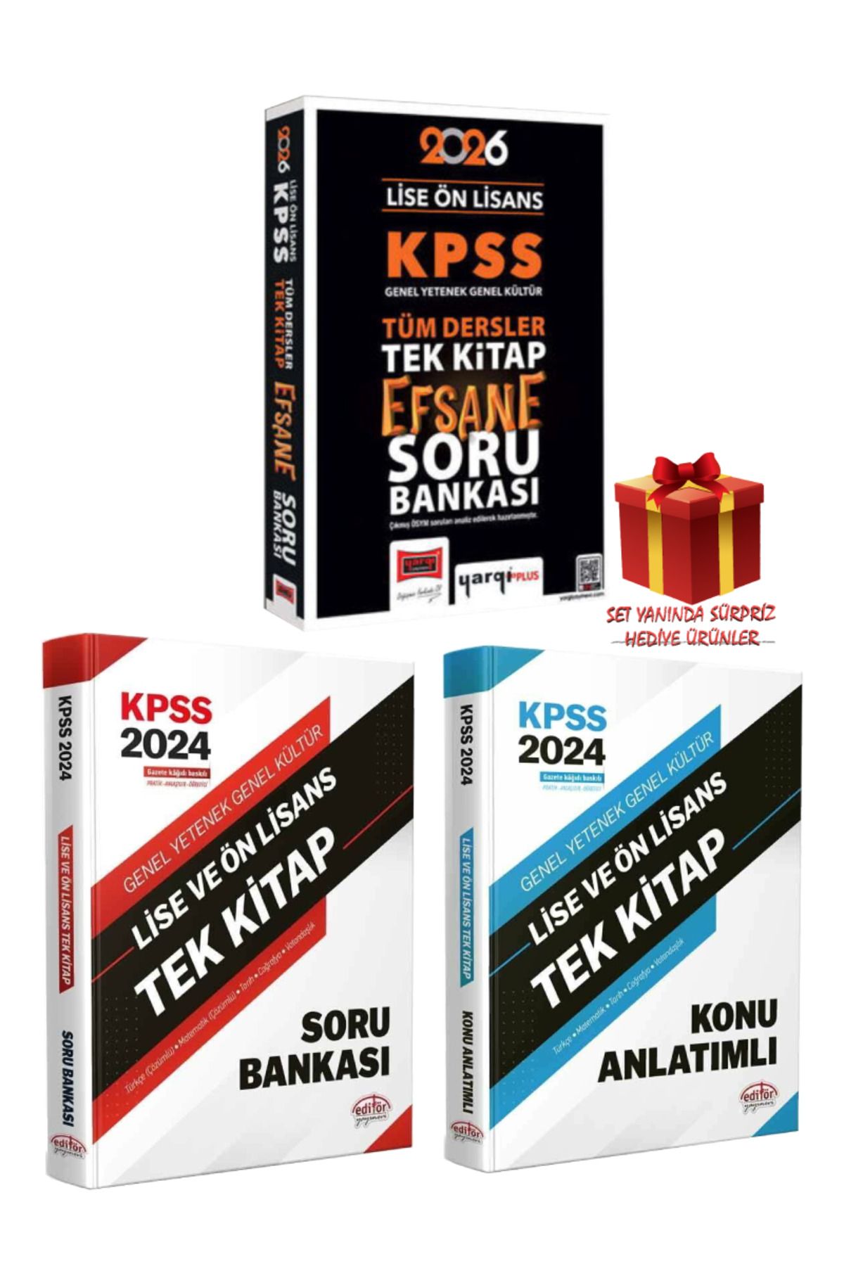 Yargı Yayınları 2026 KPSS Lise-Ön Lisans Tüm Dersler Tek Kitap Soru Bankası+Tek Kitap Soru Bankası+Konu Anlatımlı