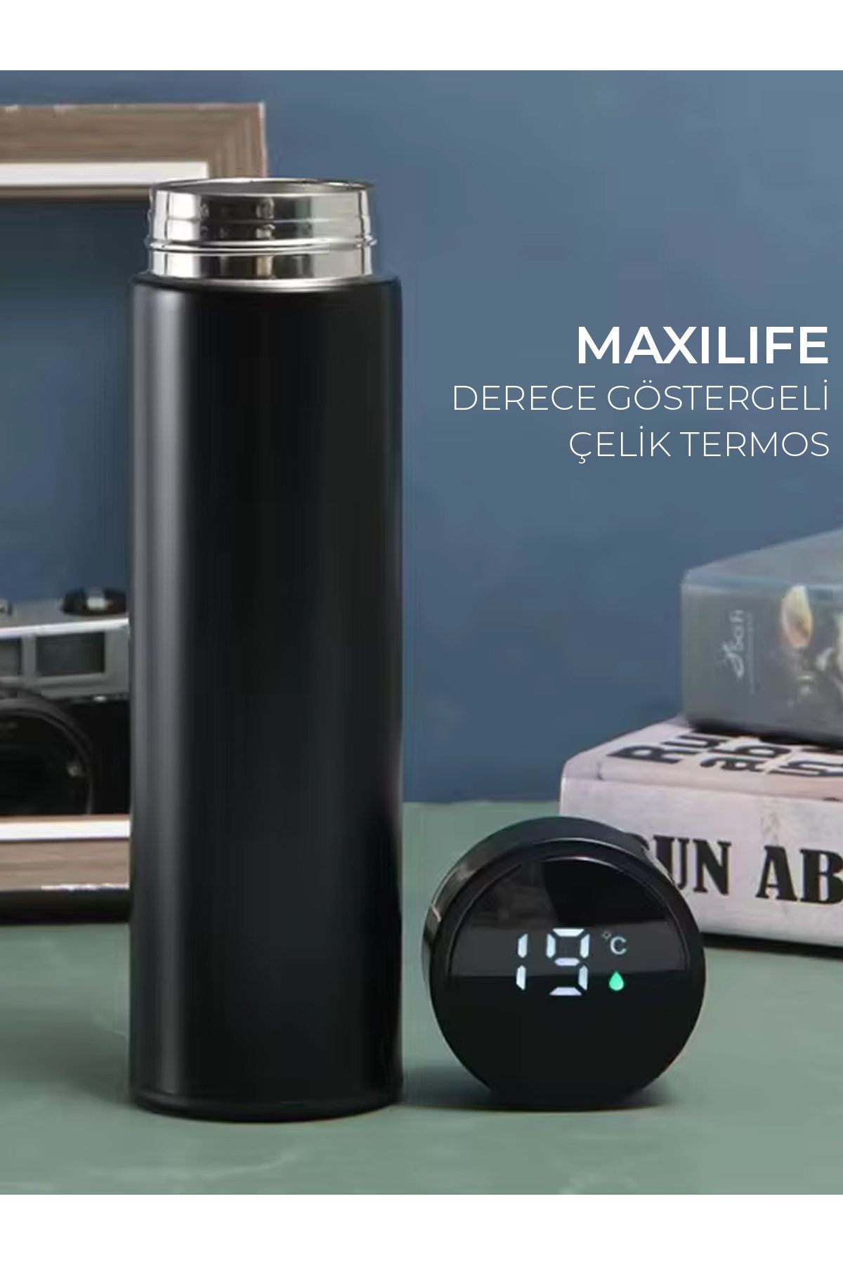 Maxi Life Dijital Isı Göstergeli Çelik Termos
