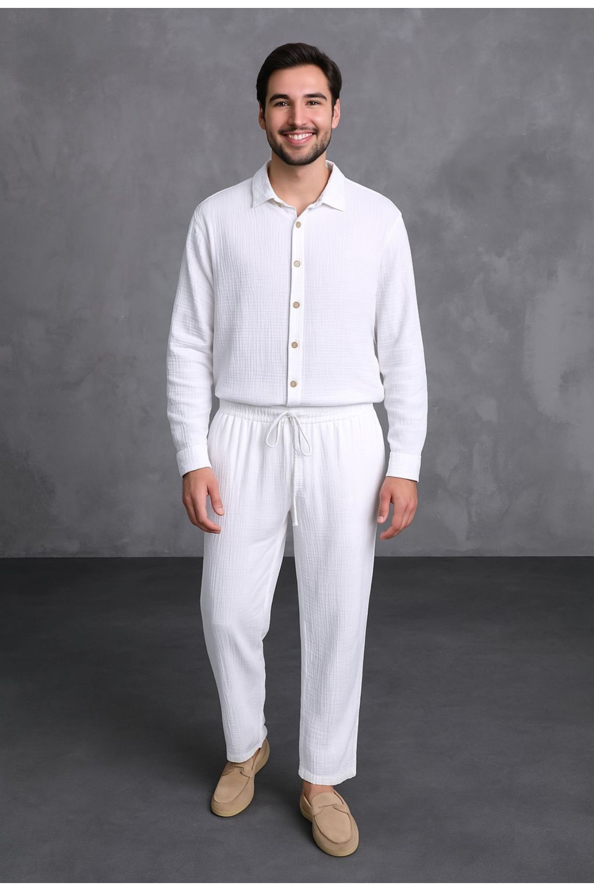 VOGUEMET Erkek Yazlık Rahat Pantolon | Lastikli Bel | Düz Model | Günlük Hafif Kumaş
