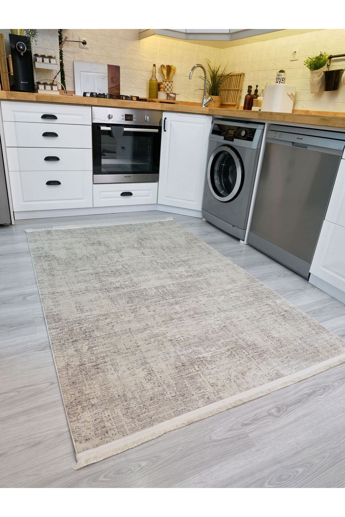 akbel halı & yatak exclusive home design Riena 1162 Latte - Akrilik Polyester Halı | Kaymaz Tabanlı Dekoratif Halı