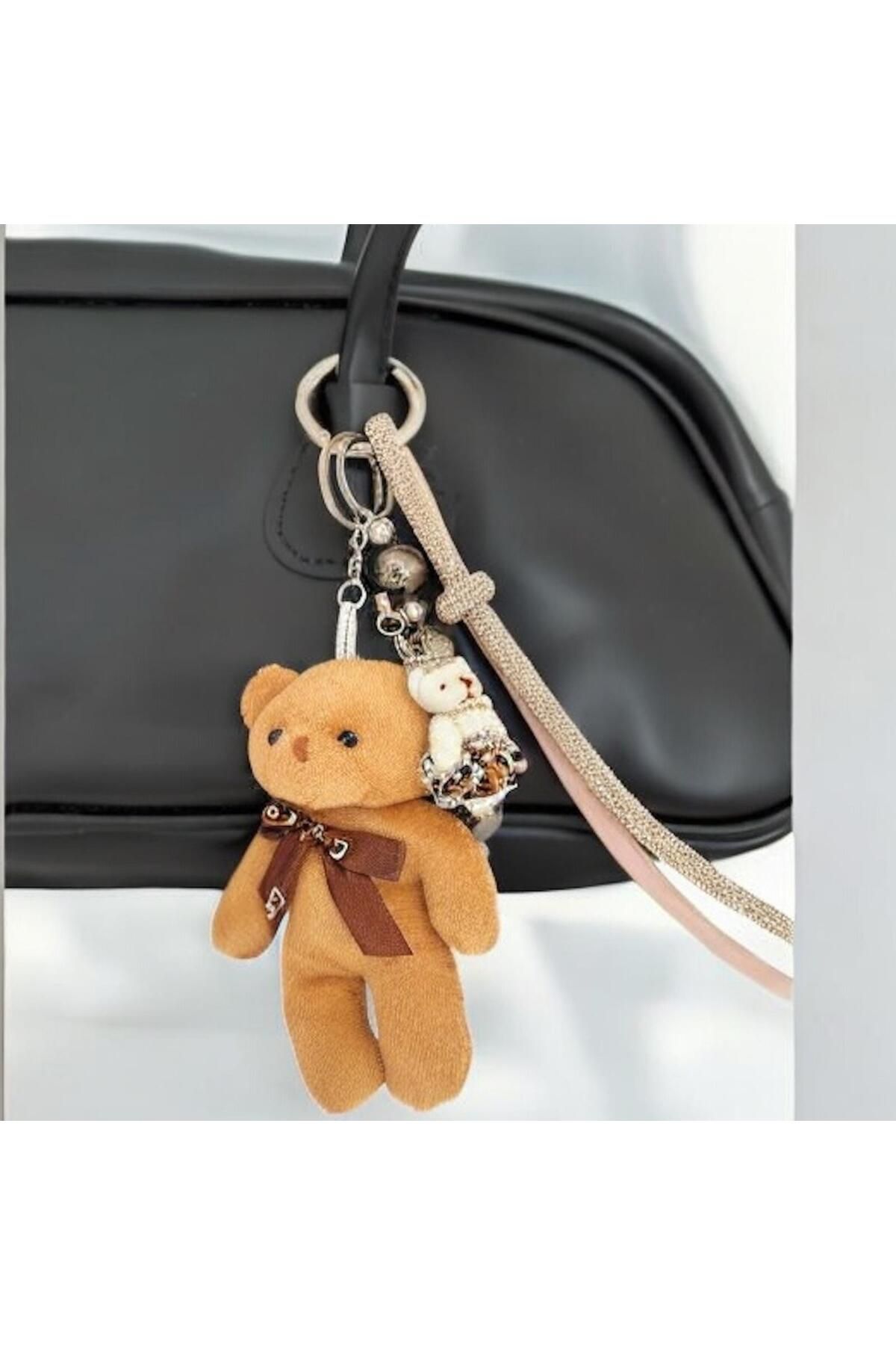 bagbag çanta aksesuarı çanta charmı kahve peluş ayı