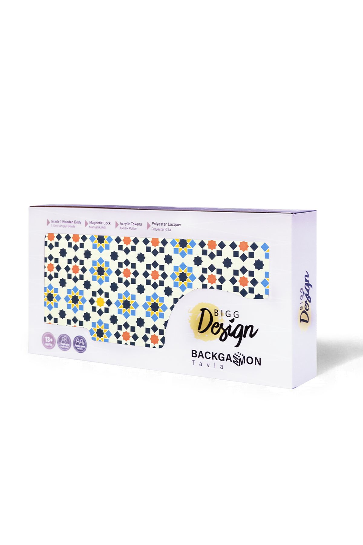 Biggdesign-Star Backgammon |   Anti-Scratch Floor, Magnetic Mdf Case, 2 Layers of Varnish Polished 2