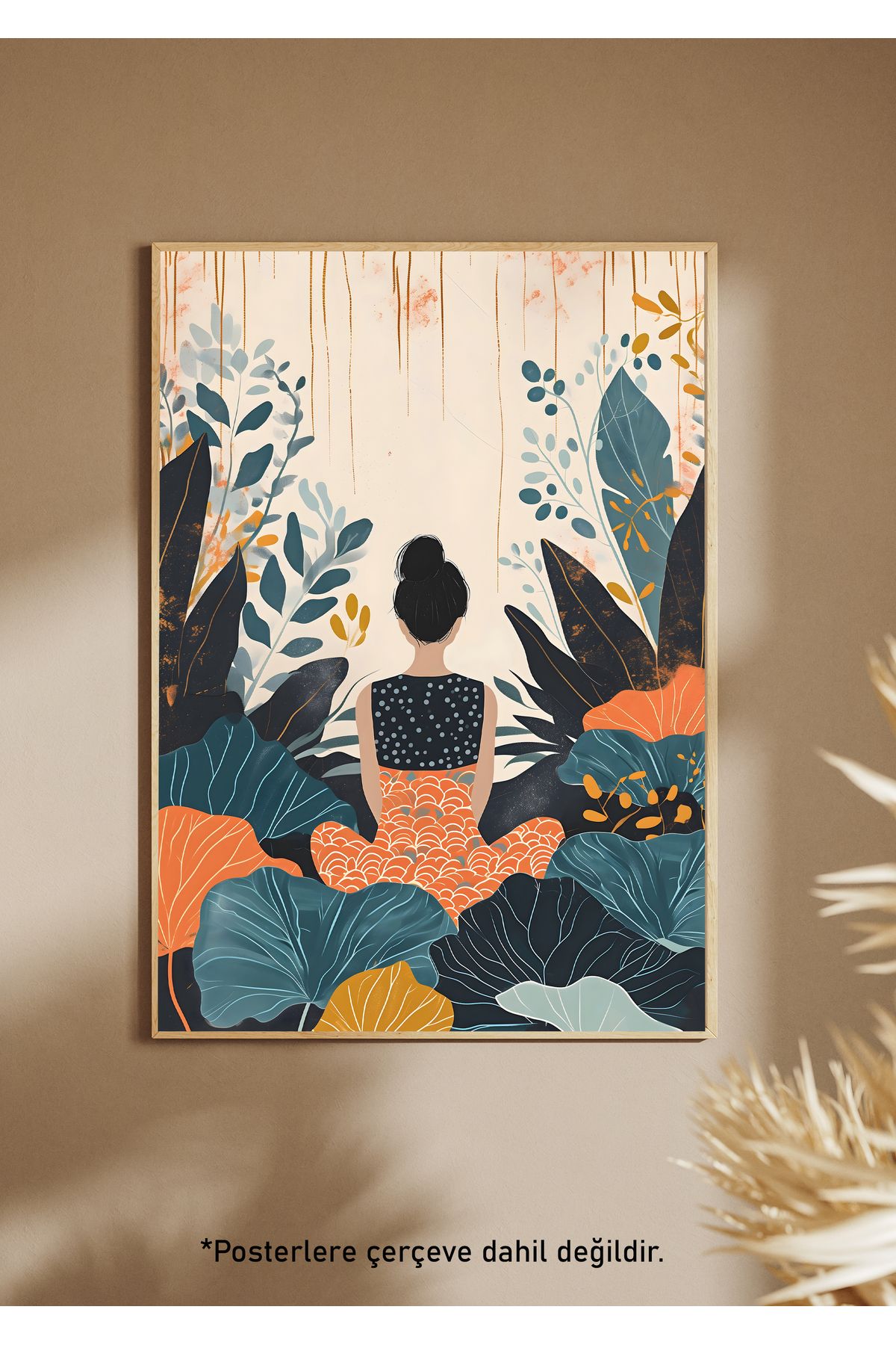 One Little Happiness BOHO GIRL Poster Estetik Duvar Posteri , Çerçevesiz Poster