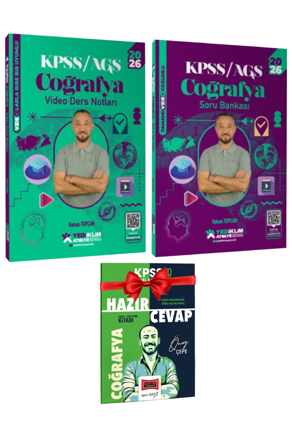 Yediiklim Yayınları 2026 KPSS / AGS Coğrafya Video Ders Notları+Soru Bankası+Hediye Soru-Cevap Kitabı | Hakan Topcan