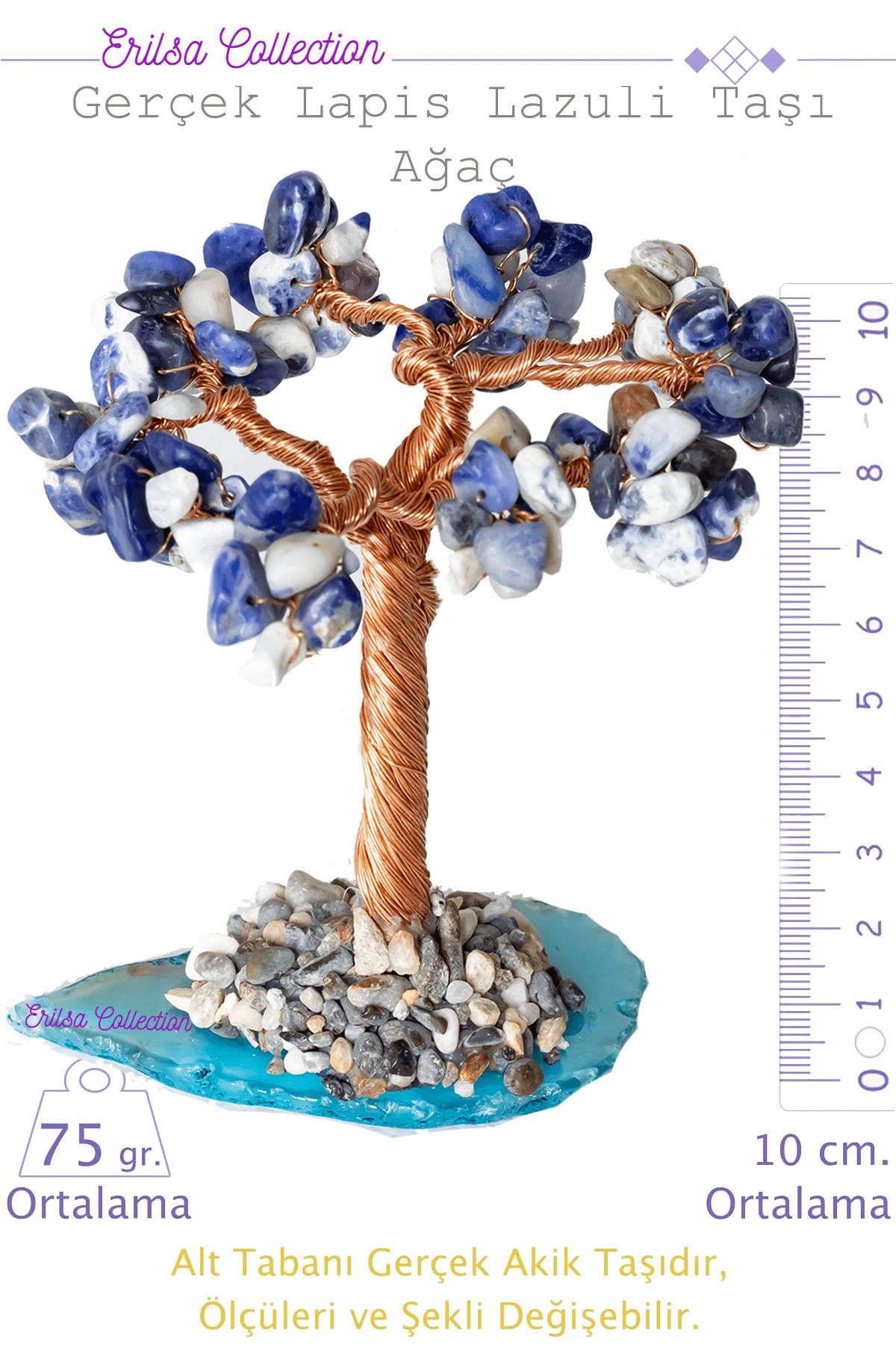 Elioure Sertifikalı Mavi Lapis Lazuli ve Akik Taşı, doğal ve şık tasarım ürün.