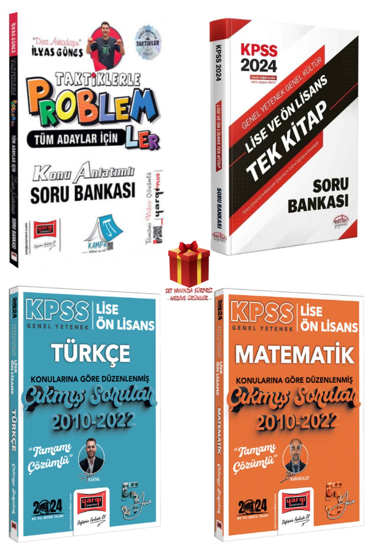 Yargı Yayınları İlyas Güneş|Taktiklerle Problemler Konu-Soru Bankası+Tek Kitap Soru+Türkçe-Matematik Çıkmış Sorular