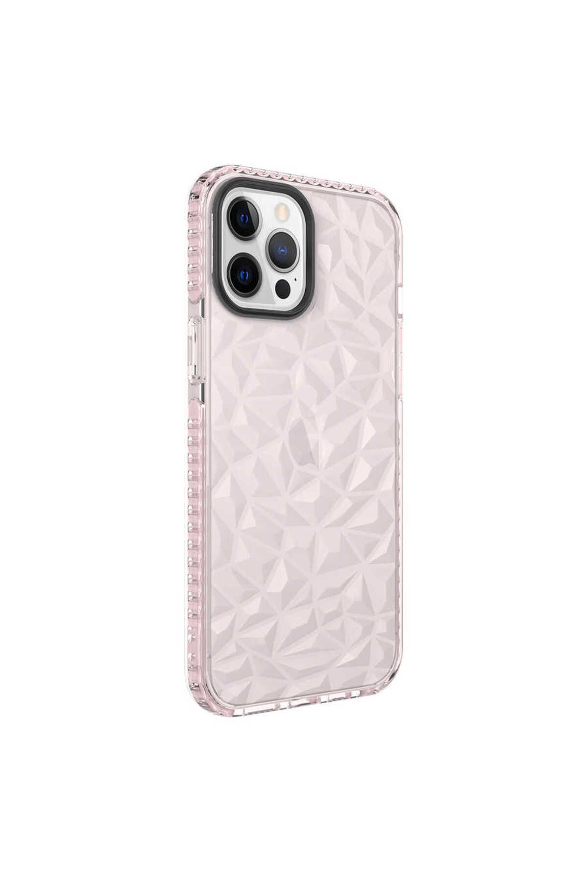 halkhouse Apple iPhone 12 Pro Max Kılıf Esnek Renkli Kristal Görünüm Buzz Silikon Kapak