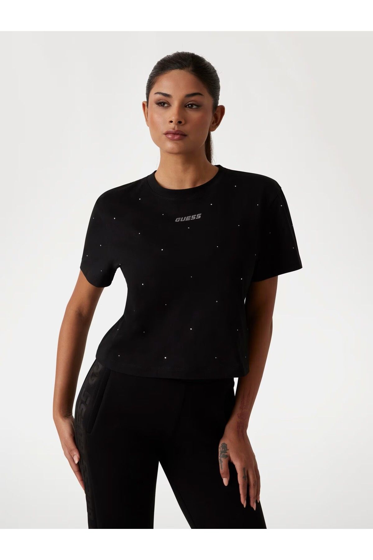 Guess Önü Taşlı Logolu T-shirt V5GI00I3Z14-25