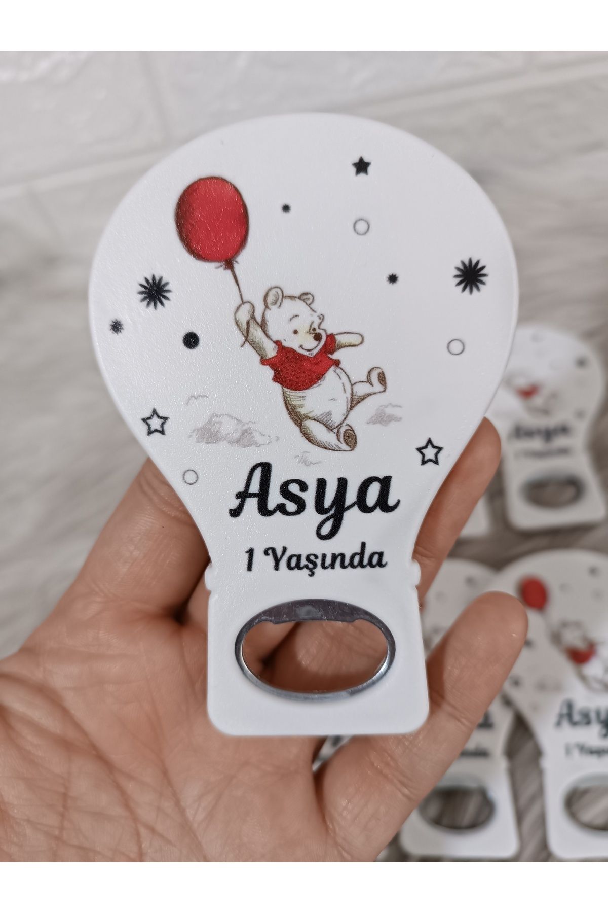 Doğrukan Hediyelik 25 adet Winnie The Pooh lu Yenidoğan Doğum Günü Balon Açacak Hediyelik Magnet