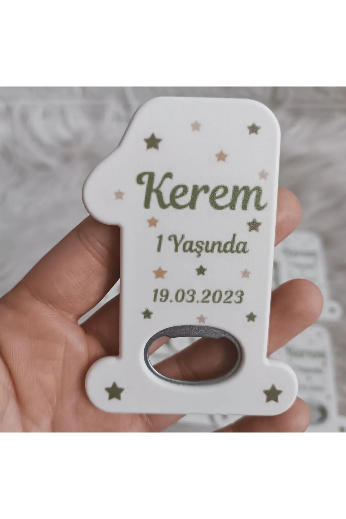 Doğrukan Hediyelik Yıldızlı erkek bebek 1 açacak magnet yenidoğan doğum günü mevlüt magnet hediyelik 10 adet