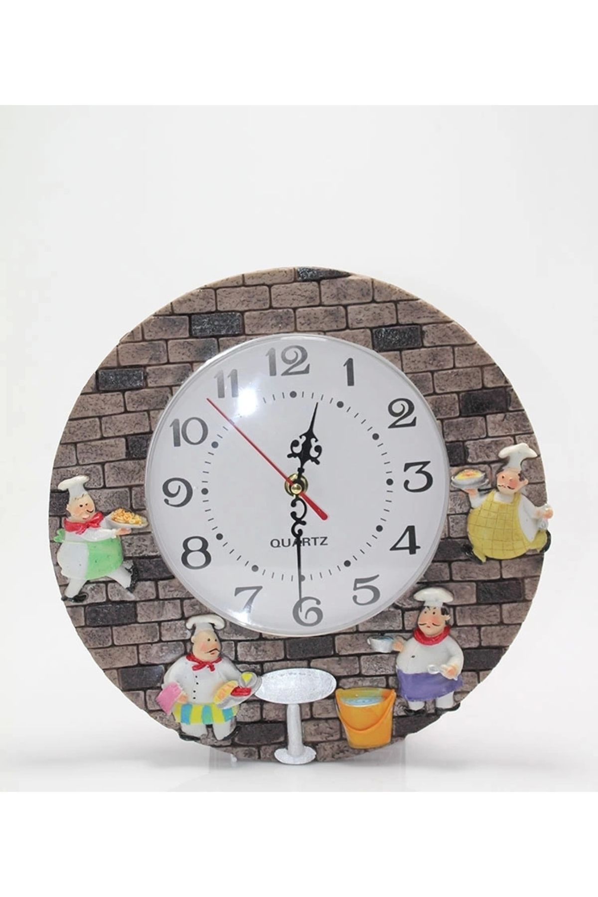 No8 Home Duvara Asmalı Aşcı Tasarımlı Polyester Saat Alk1539
