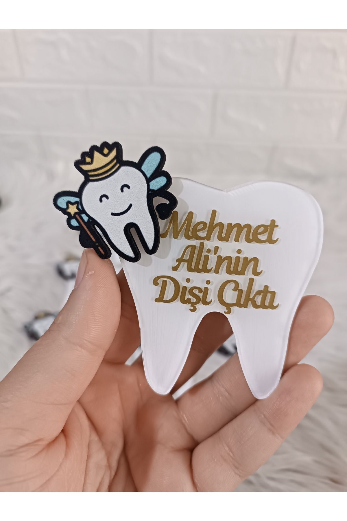 Doğrukan Hediyelik 10 adet diş pleksi magnet hediyelik yenidoğan doğum günü mevlüt hediyelikleri