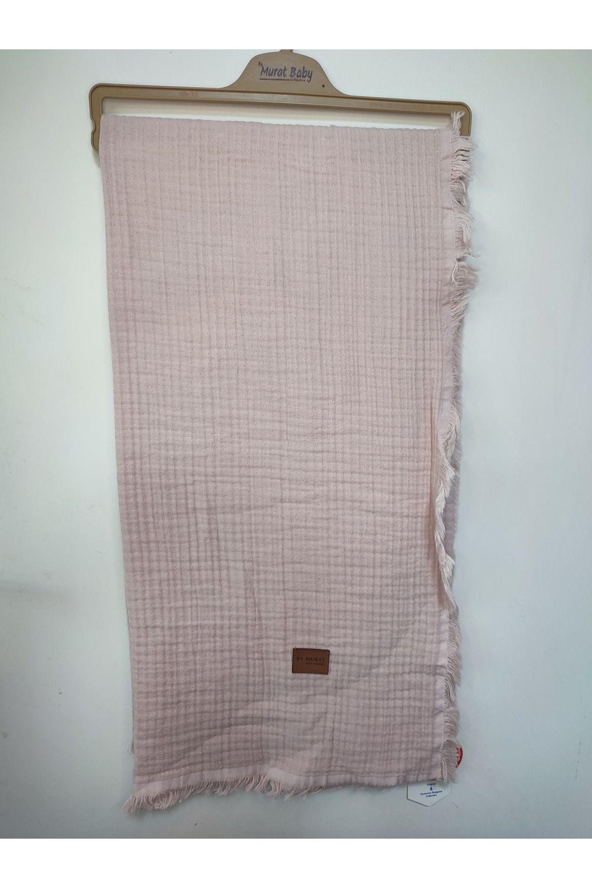 By Murat Bebe %100 Pamuk Püsküllü Bebek Müslin Battaniye Örtüsü 100x120