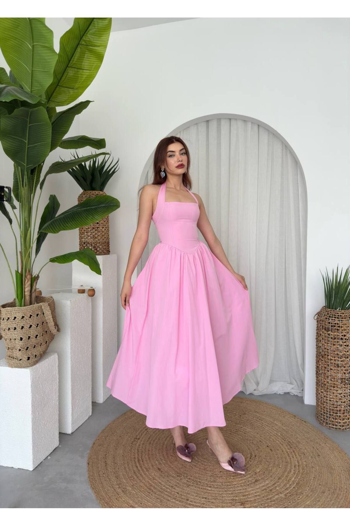 conconmoda Fedro Poplin Uzun Elbise