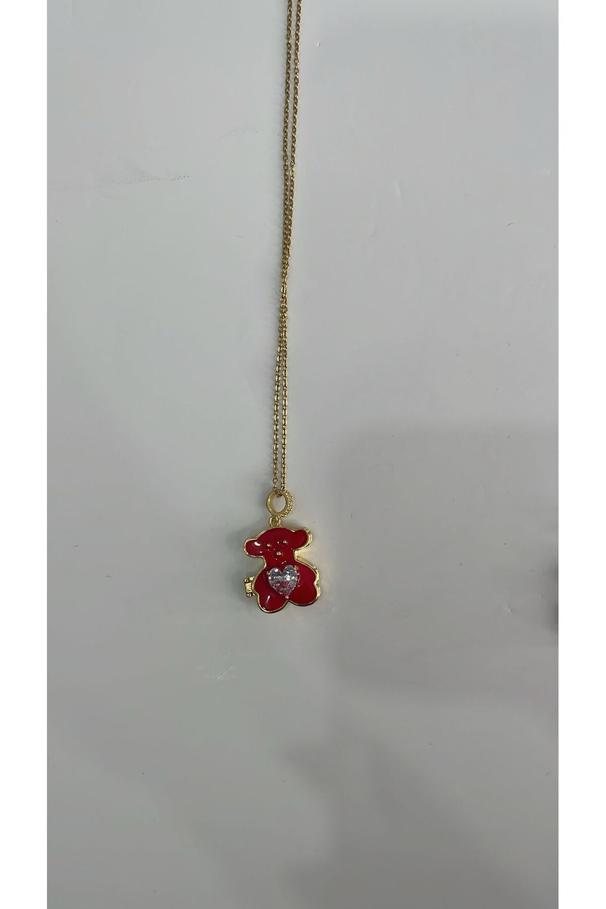 MirasAtelier Kırmızı Ayıcık Açılabilir Zincir Hediyeli