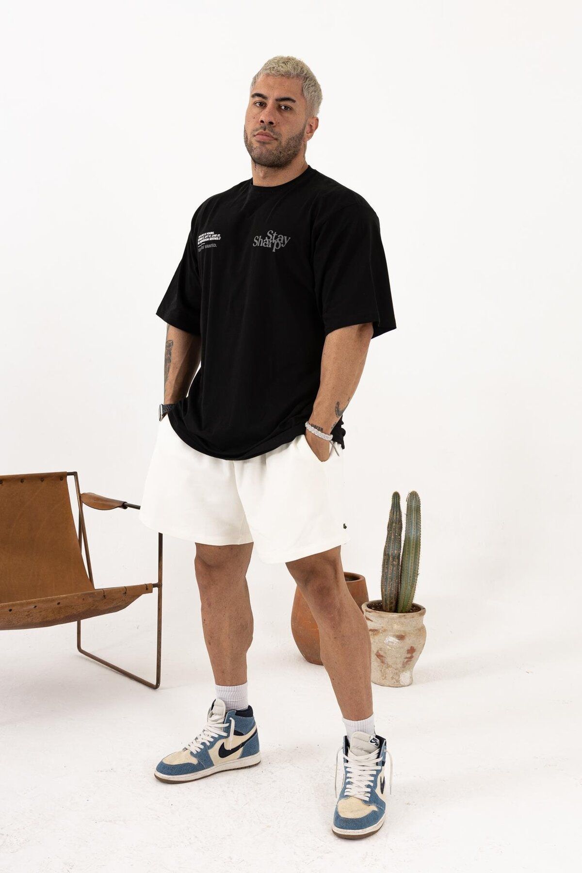 QUİCKPREP Stay Sharp Oversize Yeşil T-Shirt – Erkek Günlük Stil %100 Pamuk