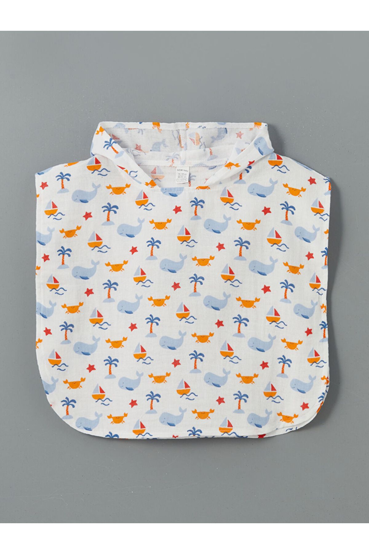 LC Waikiki summer collection Kapüşonlu Erkek Bebek Müslin Panço city