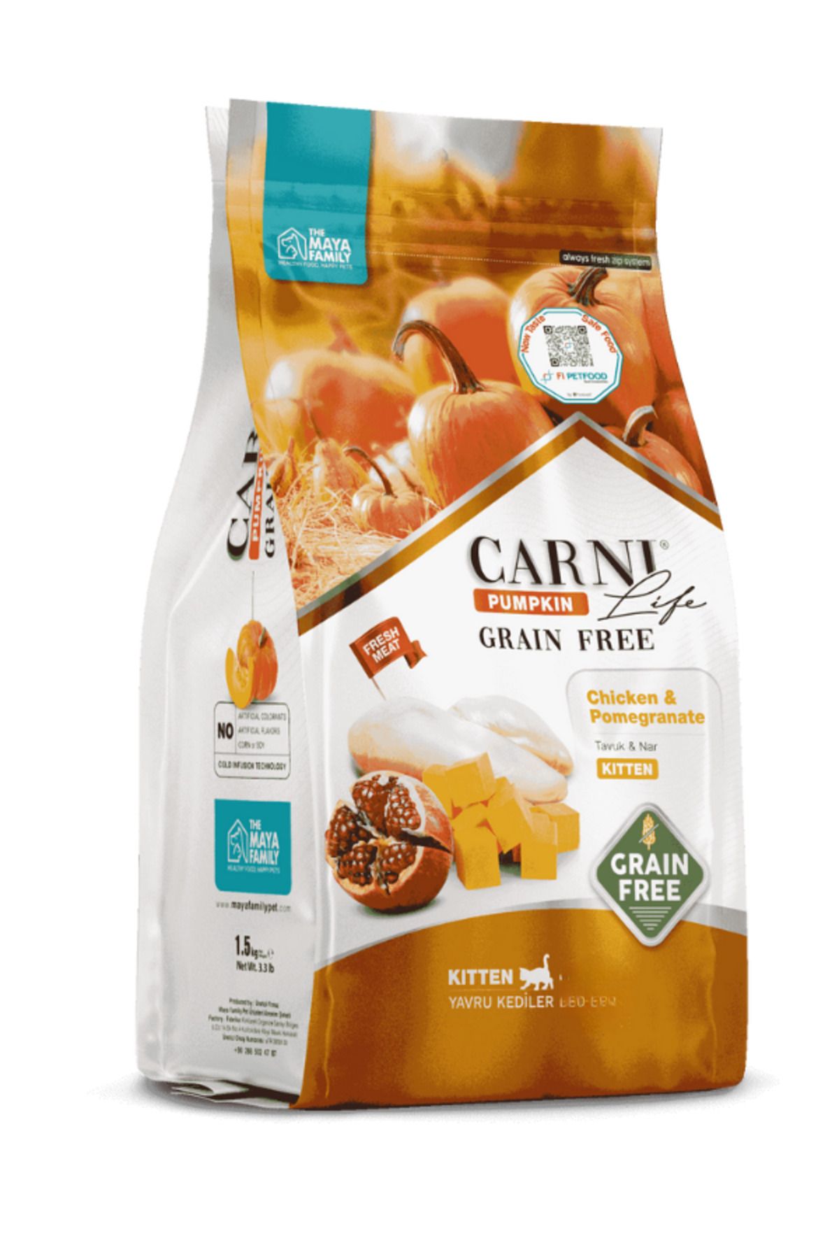 CARNİ LİFE Kitten Tahılsız Tavuklu Ve Narlı Yavru Kedi Maması 5 Kg