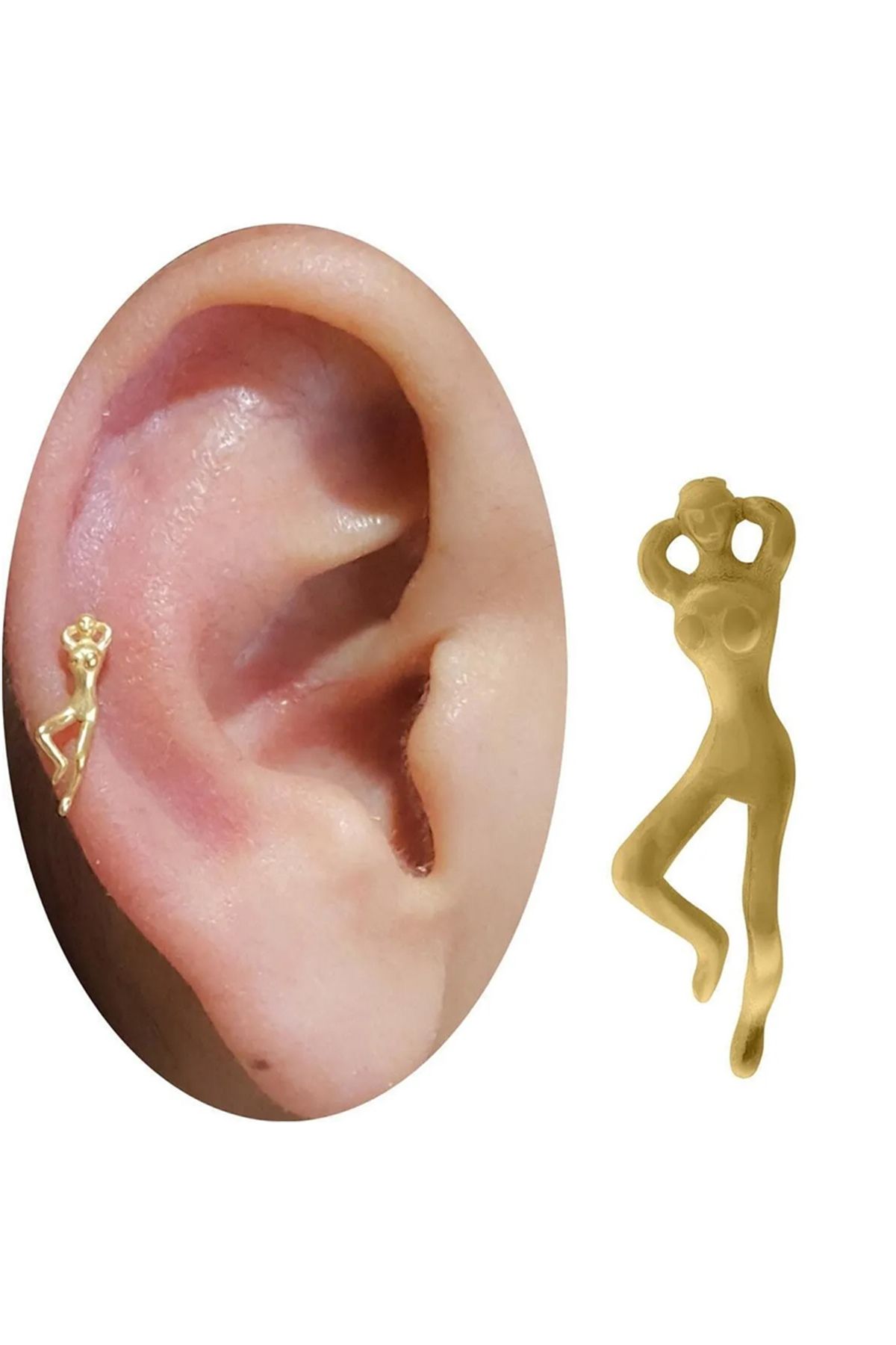 Cadının Dükkanı Çelik Kadın Gold Tragus Helix Kıkırdak Piercing