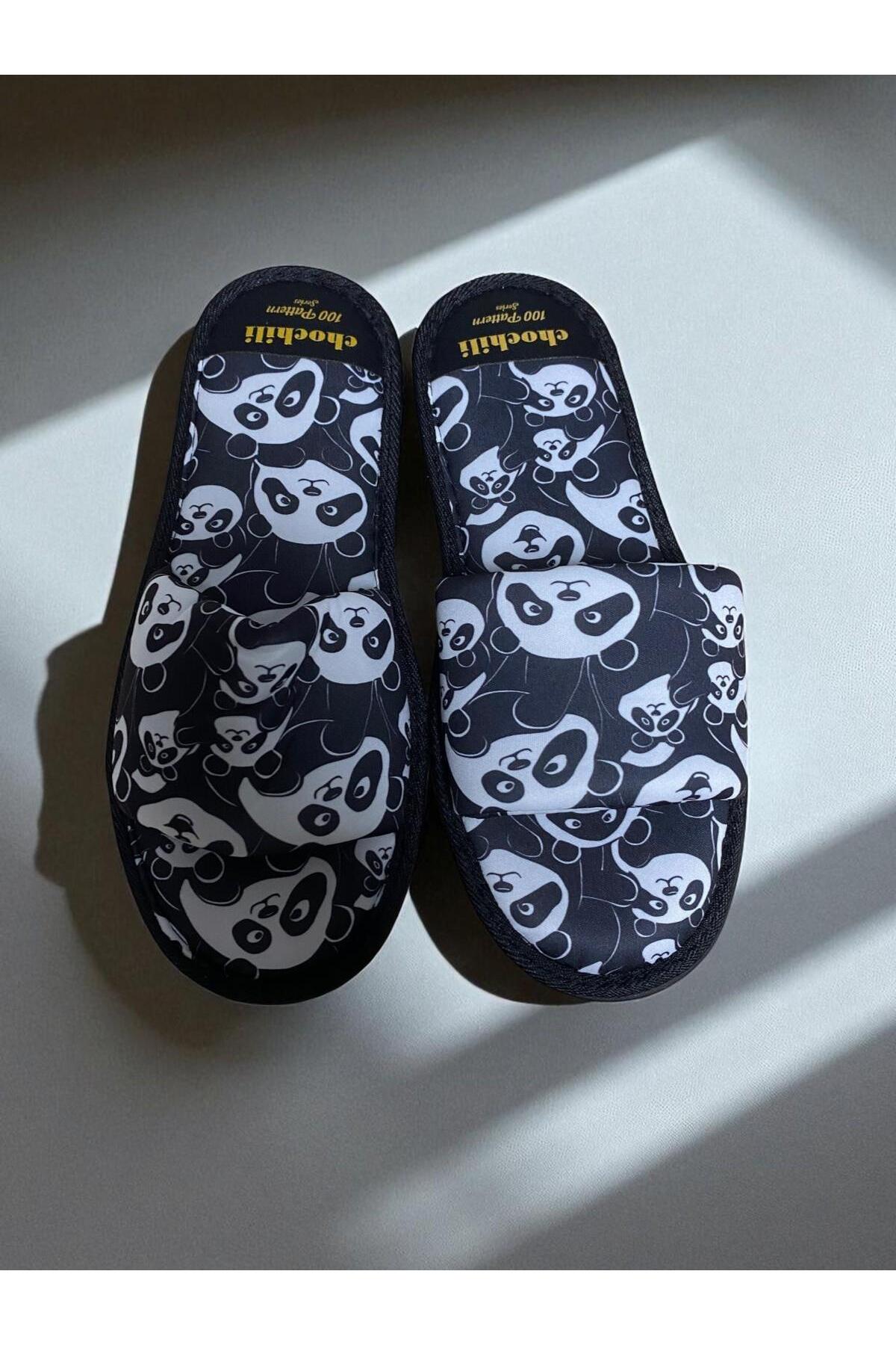 Chochili Unısex Panda Desenli Ev Terliği görsel 2