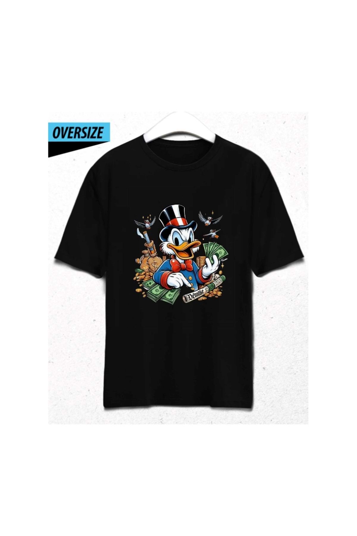 HENA DİZAYN Vibe: Billionaire – Oversize Unisex T-Shirt Siyah