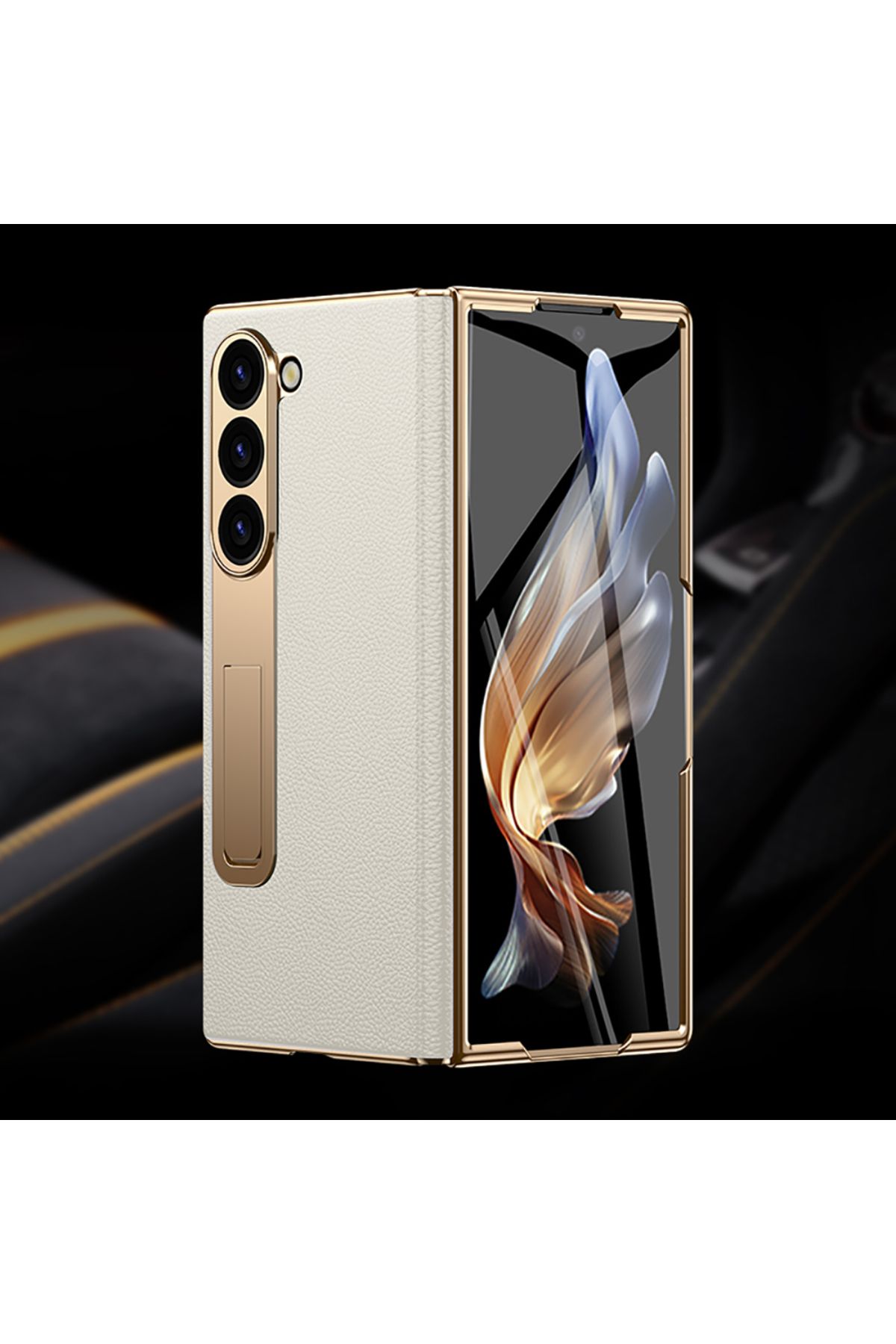 LANGSIDI-For Galaxy Z Fold 6 lychee grain white LANGSIDI Leather Case for Samsung Galaxy Z Fold 6 5 4 3 Fold6 1