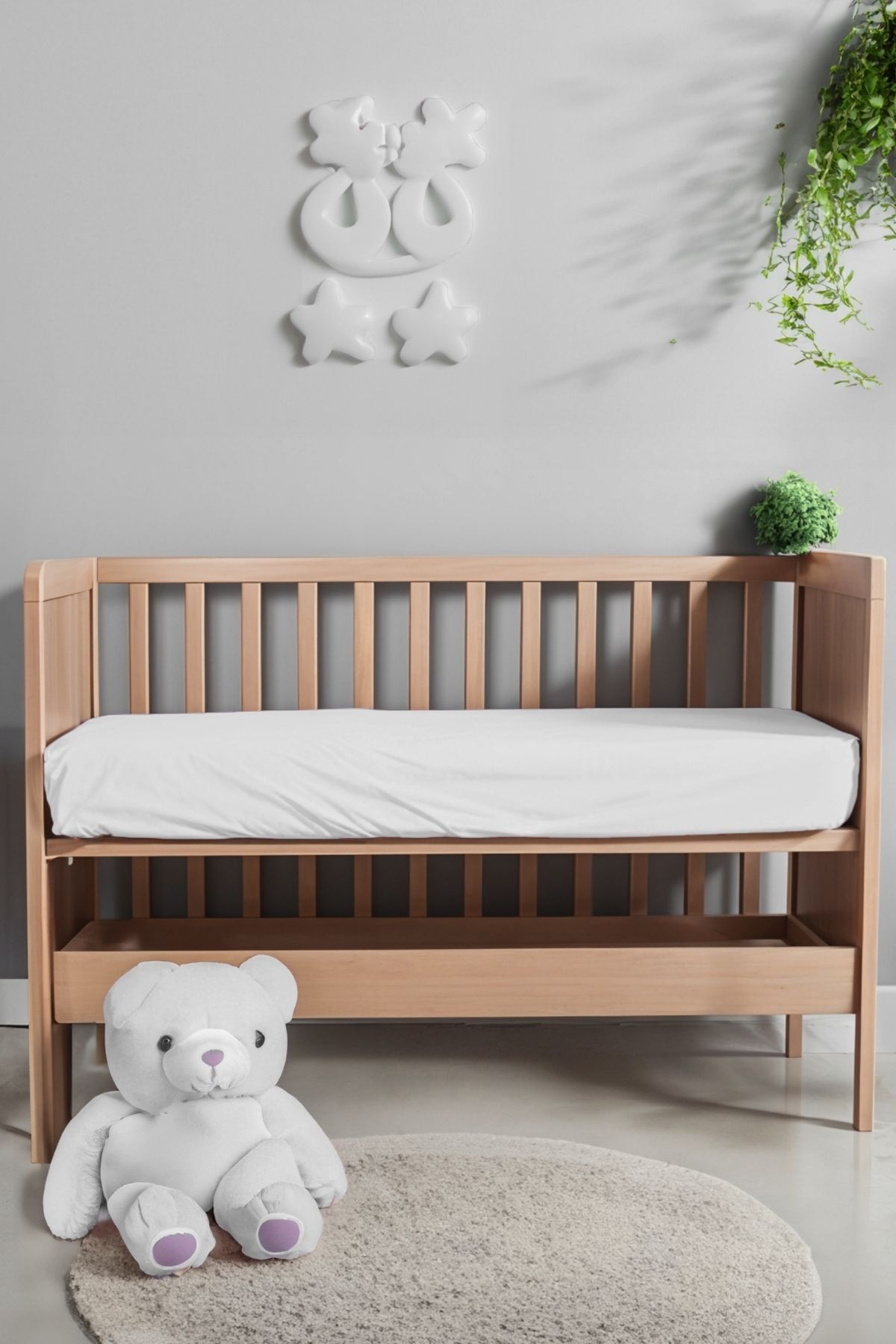 SYDNEY Bebek/Çocuk %100 Doğal Pamuk Penye Lastikli Çarşaf 70x140cm Ekru