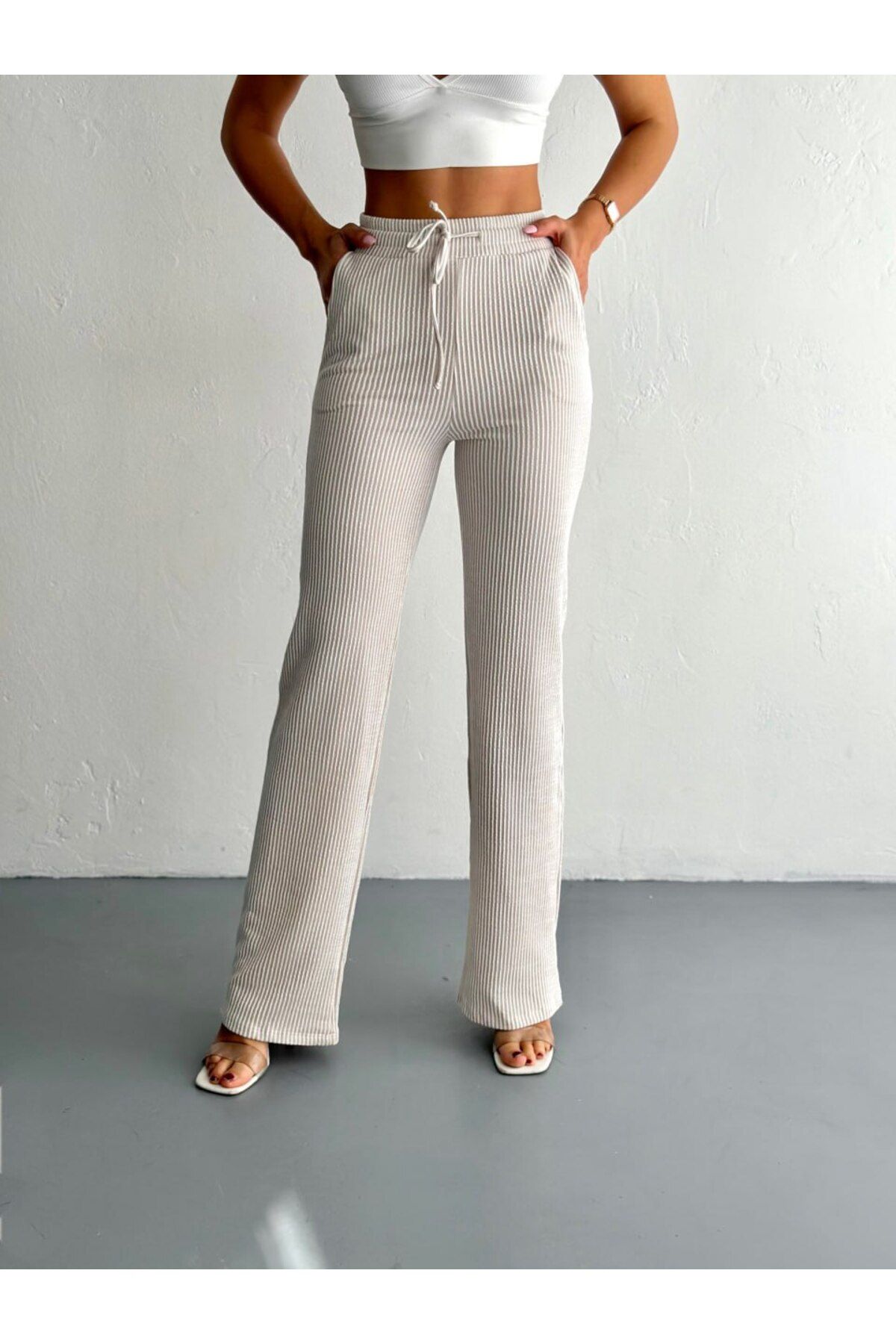 MİSPİER Çizgili Su Yolu Pantalon