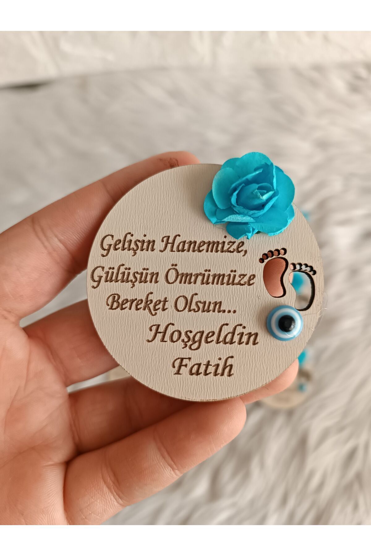 Doğrukan Hediyelik 20 adet dualı doğum günü yenidoğan sünnet hatırası mevlüt ahşap magnet