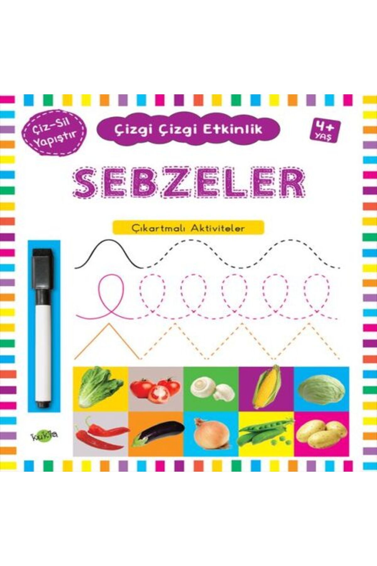 Kukla Yayınları Çizgi Çizgi Etkinlik Sebzeler 4 Yaş