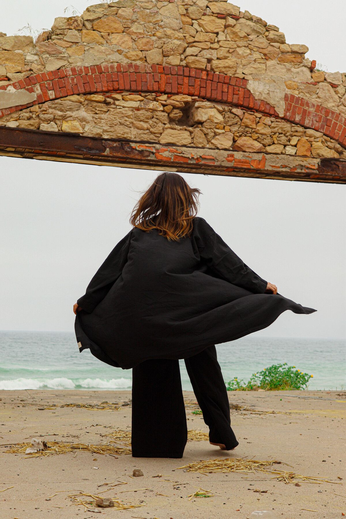 Oiki Bohem Kimono Oversize Rahat Salaş Kadın Kimono Doğal Kumaş Nefes Alan Tüm Sezon Uygun Şık Hırka